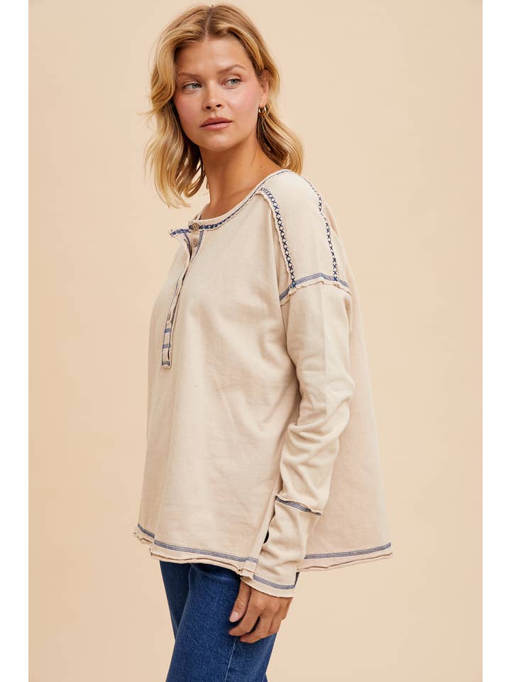 In Loom - Vente Haut en maille – femme - VÊTEMENT EN COTON LAVÉ HENLEY7