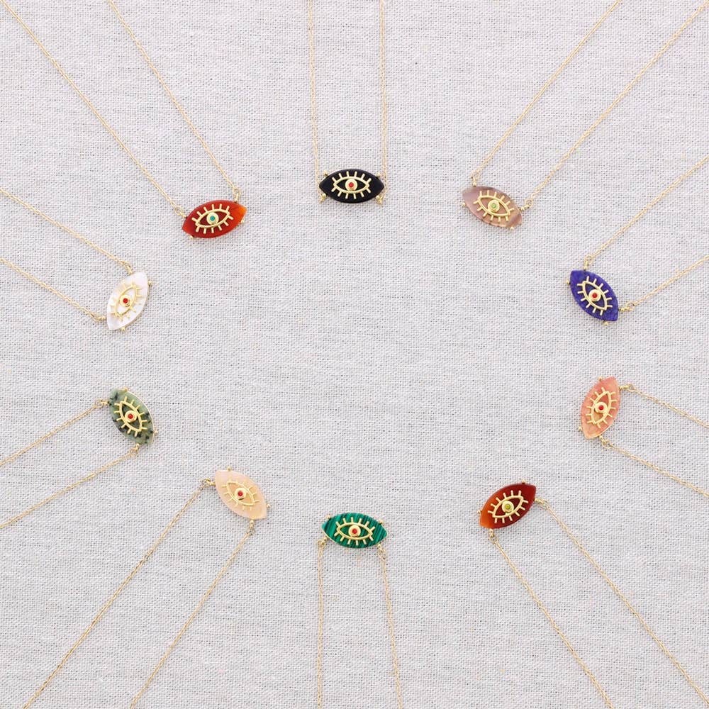 Sonata - Wholesale Pendant/Charm Necklace - Necklace: Steel Pendant, Eye, Stone, Crystals...3