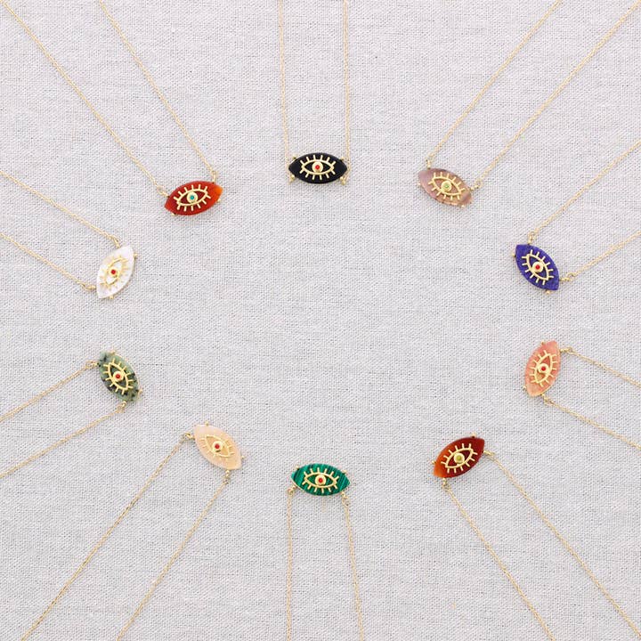 Sonata - Wholesale Pendant/Charm Necklace - Necklace: Steel Pendant, Eye, Stone, Crystals...3