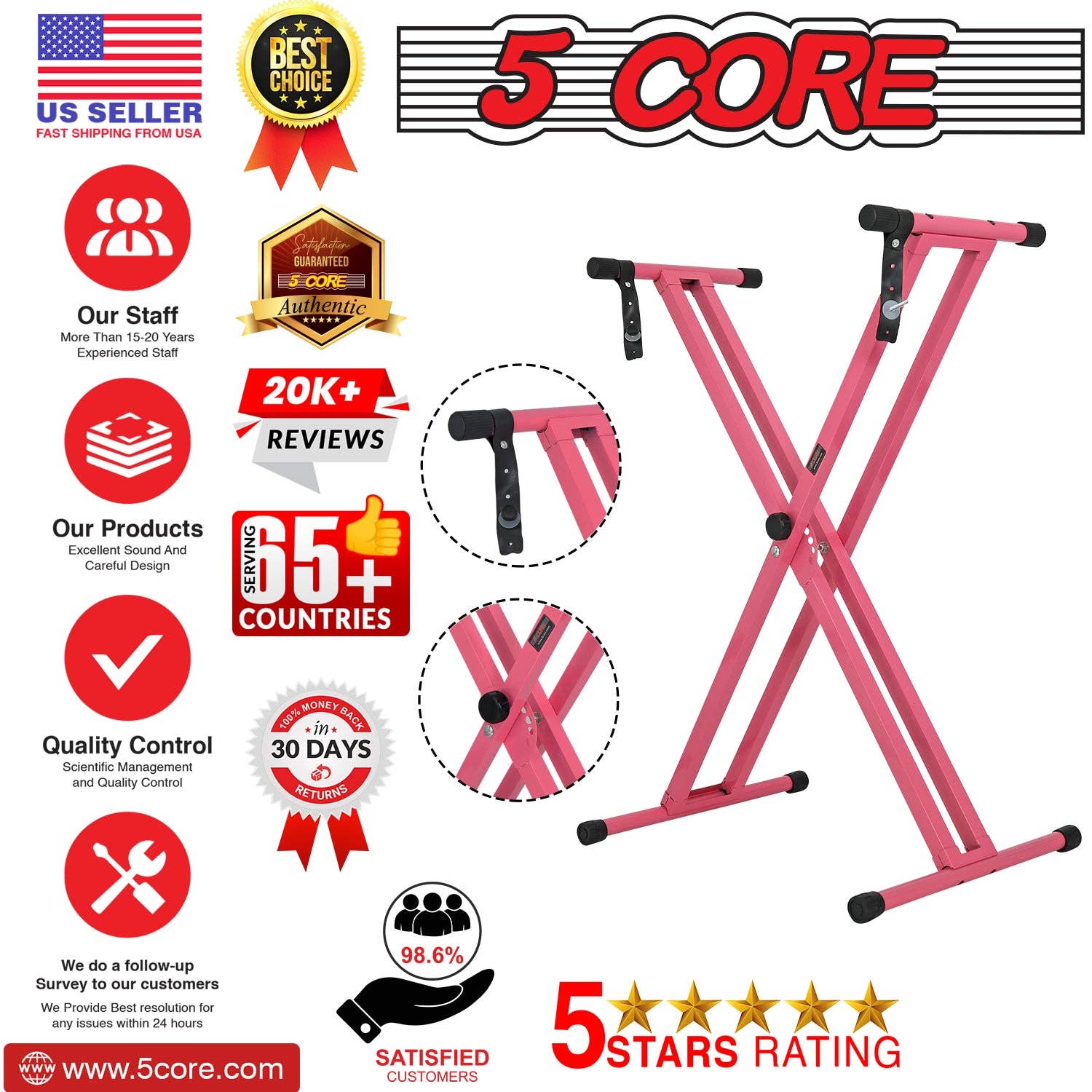 K Cube Inc - Wholesale Music Accessory - 5 Core Keyboard Stand Adjustable Key Board Pianos Holders9