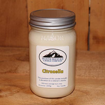 Bougie de soja Citronnelle pour la vente par Beaver Mountain Candle Company
