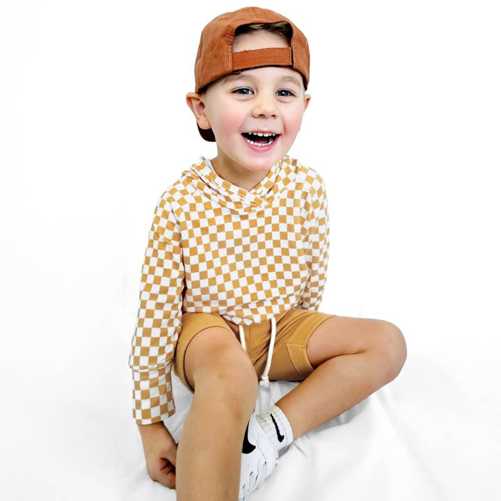 Free Birdees - Wholesale Shorts - Kids - Desert Tan Kids Harem Shorts with Pockets || Bamboo/Cotton/Spandex French Terry (18M-10Y)