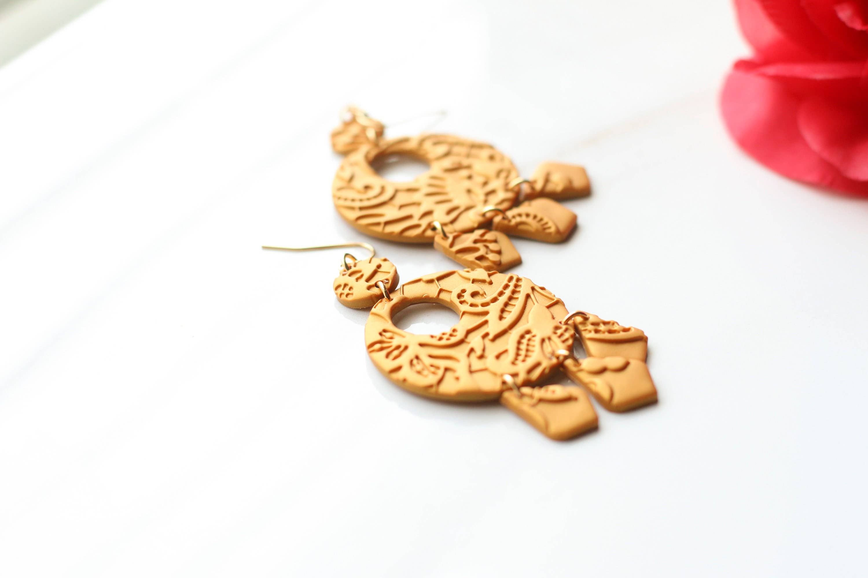 Skye Eclisse Jewelry - Vendita all'ingrosso Orecchini pendenti - Orecchini messicani in oro per donna, orecchini Frida Kahlo8