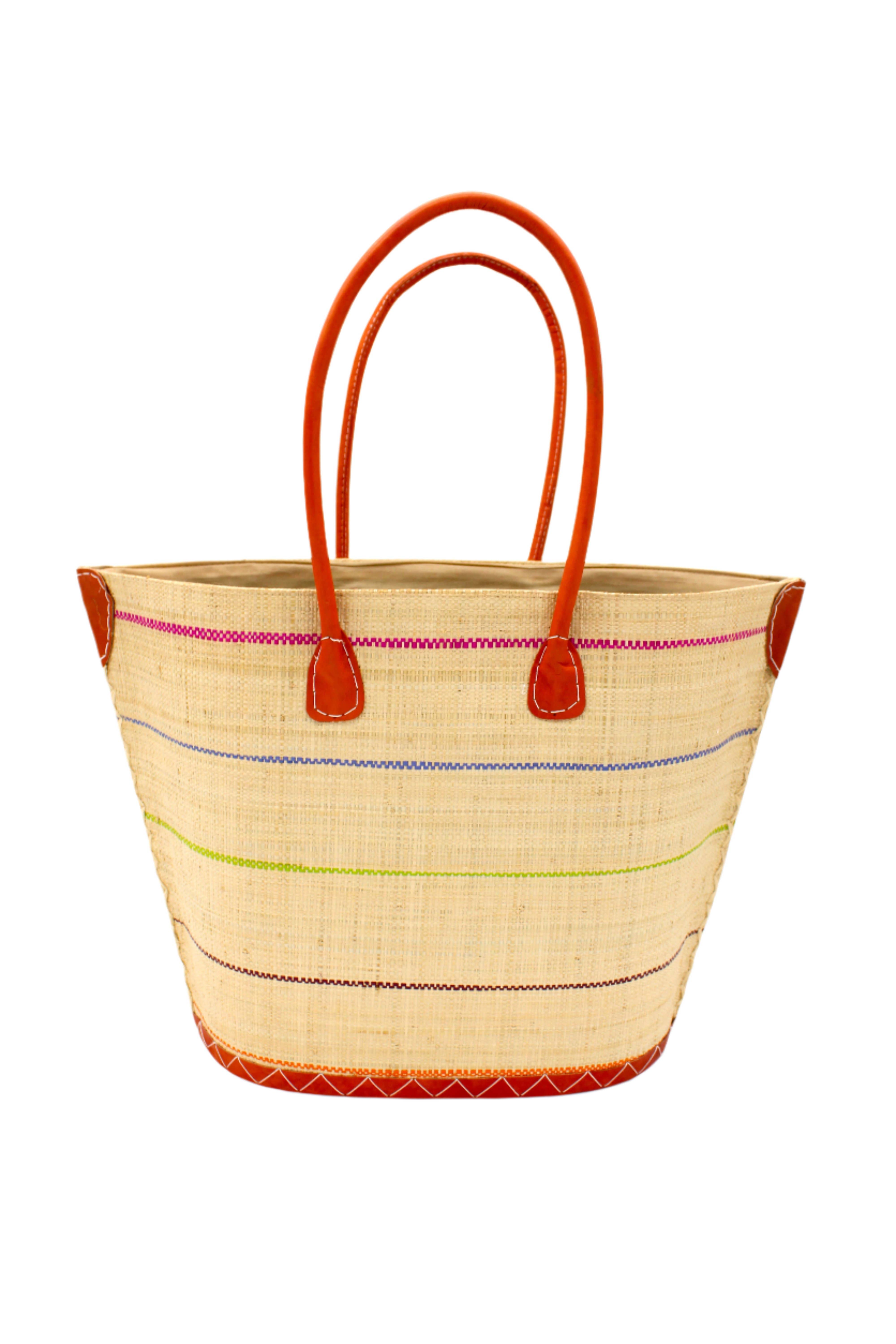 Wholesale Santa Cruz Pinstripes Small Straw Tote Bag for your shop