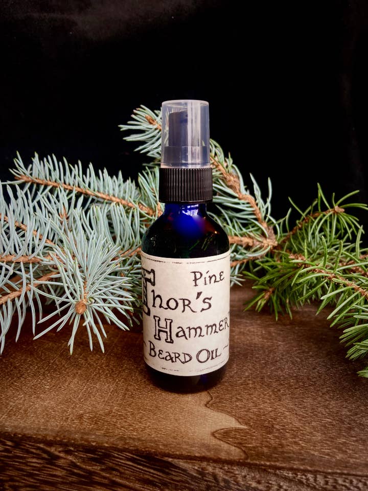 Aceite para barba vikinga Mountain Pine | Thor's Hammer para venta al por mayor de Freyja's Magic