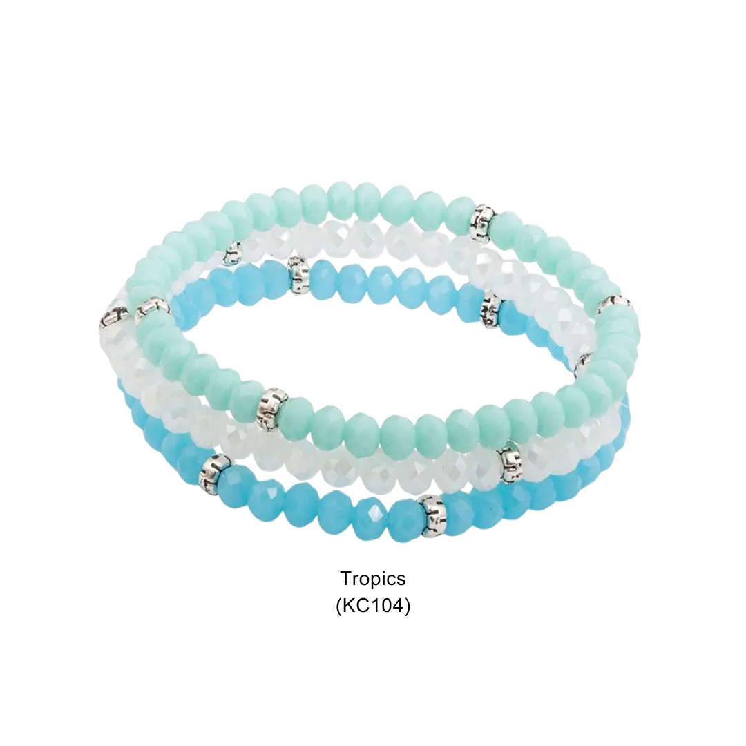 My Fun Colors - Wholesale Beaded Bracelet - Kids - Kids Crystal Girls Stretch Bracelets, Set 34