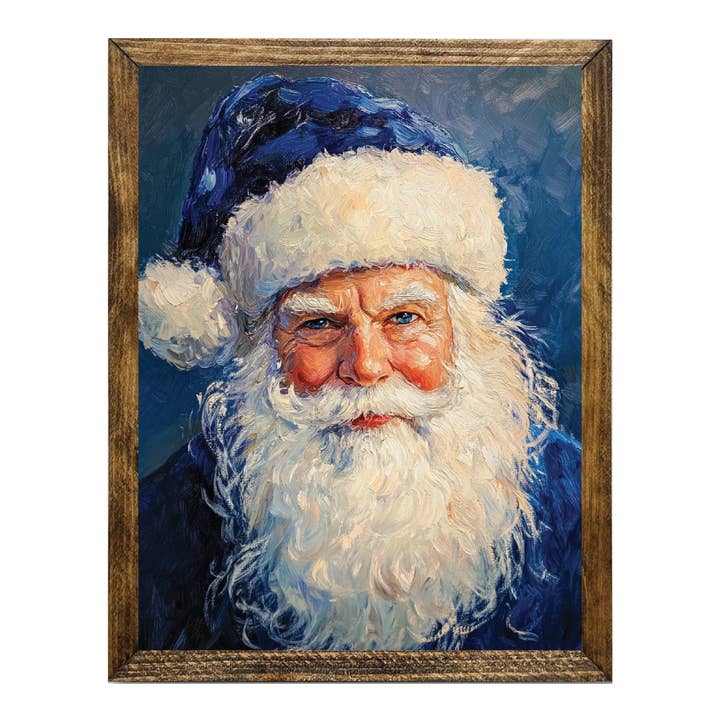 KUNSTNERISK SERIE TIMBERLAND-JULEMAND ANSIGTSMALERI BLÅ HAT for engroshandel hos Jarmz Designs