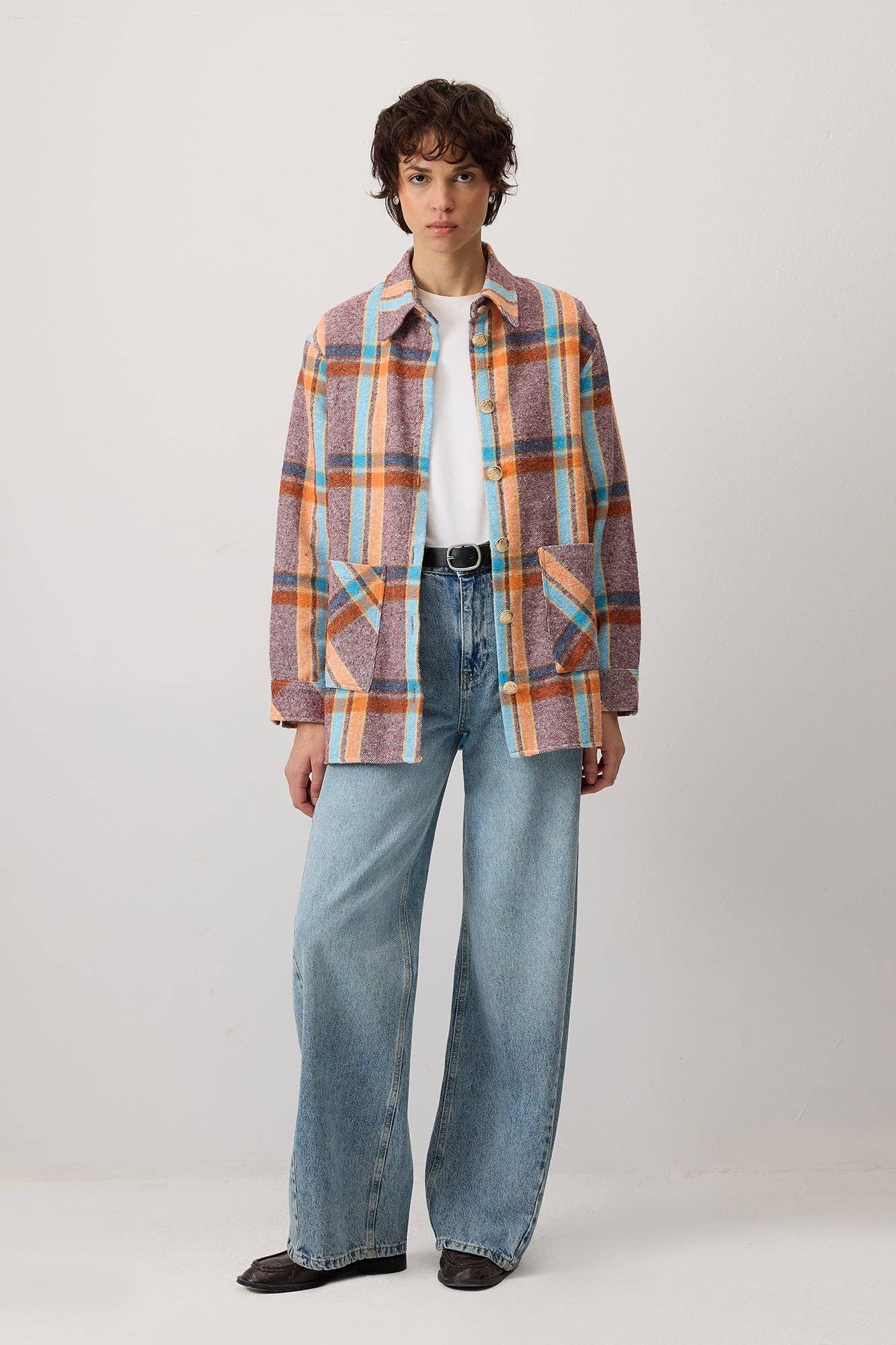 Patterned PLAID LUMBER CUTTER JACKET for wholesale on Faire2