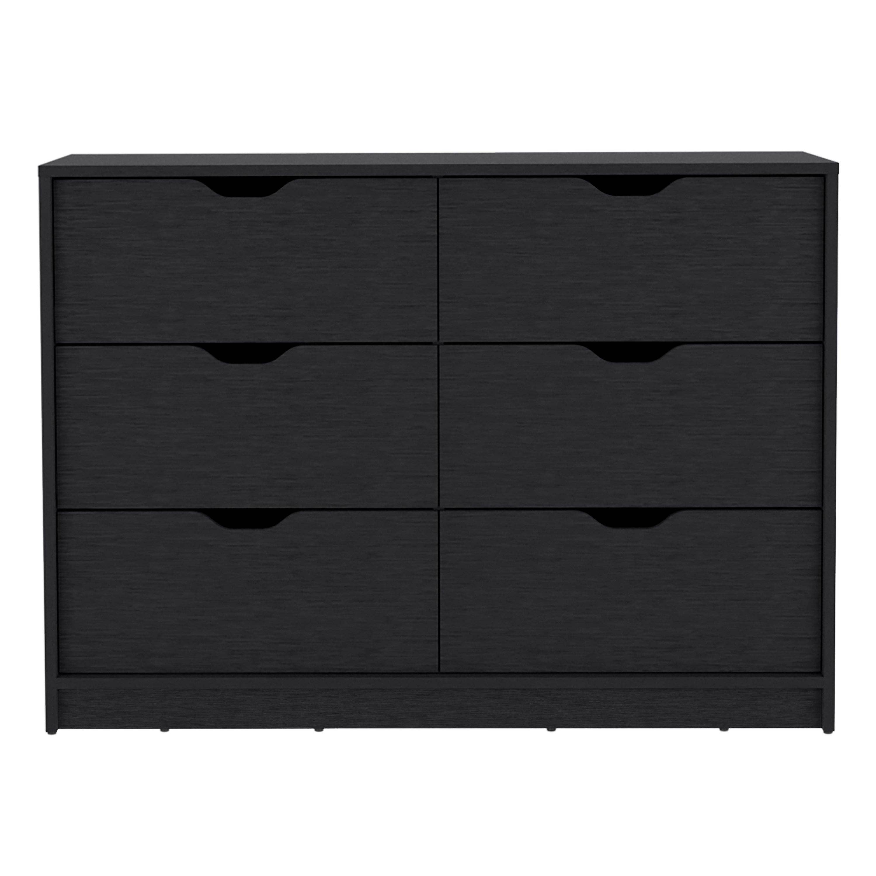 Black Basilea chest of drawers in melamine with 4 drawers for wholesale on Faire1