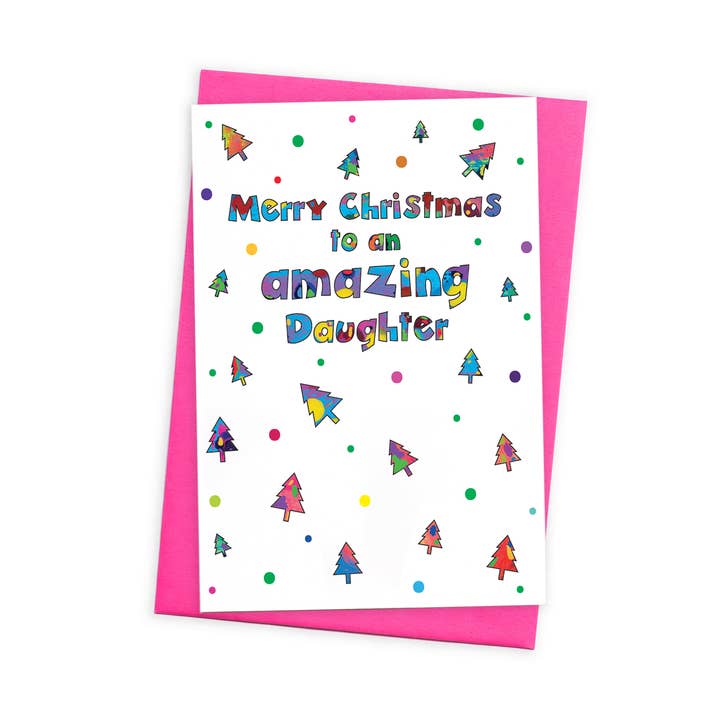 Amazing Daughter Christmas Card with Coloured Envelope for wholesale by size3art