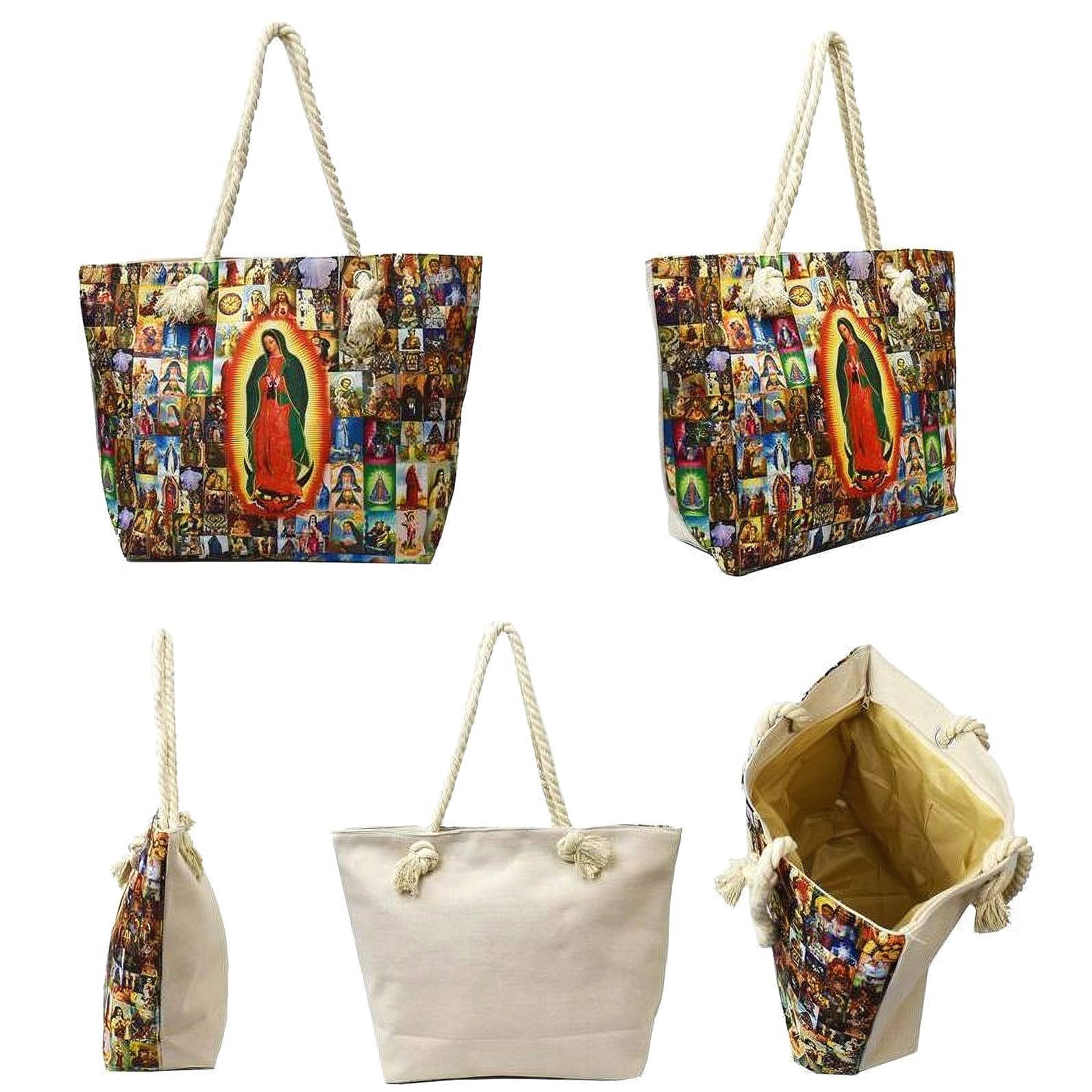 Diacly - Vente Sac de plage - Sac de plage en toile Virgin Mary1