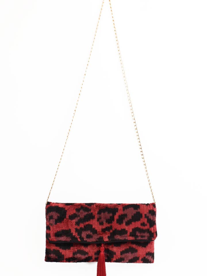 PLUM LEOPARD YASEMIN CLUTCH/CROSSBODY BAG for wholesale by My Doris