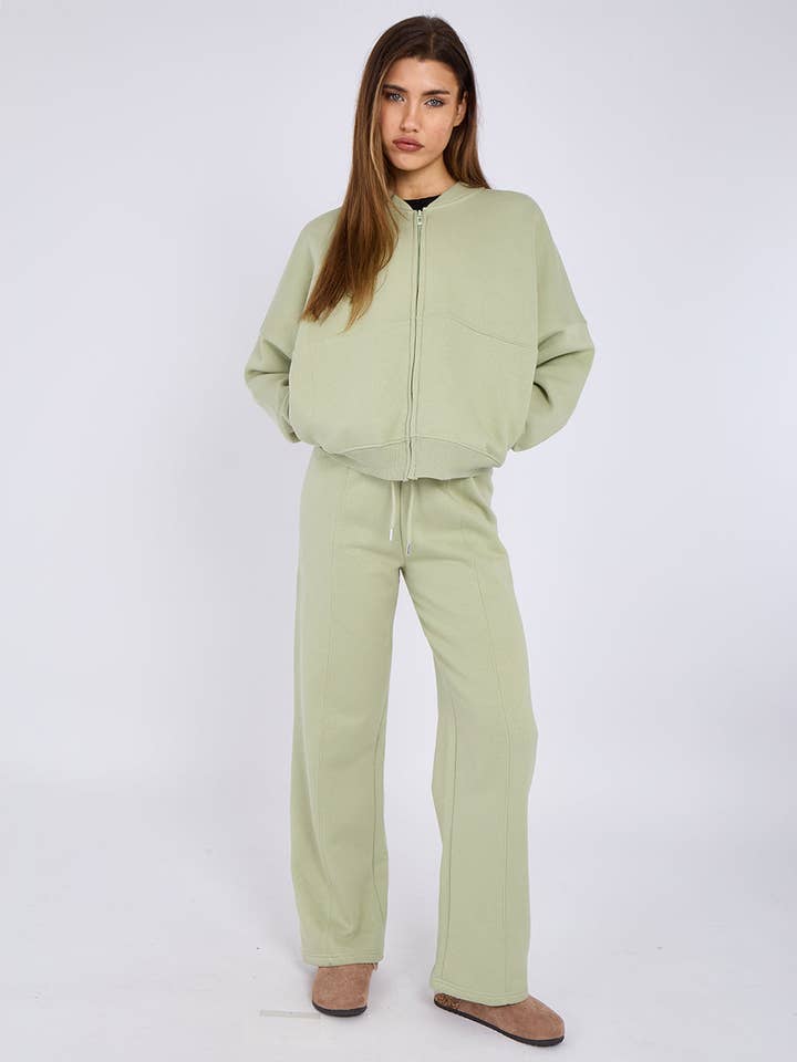 AX Labels - Wholesale Top & Pant Set (NOT Loungewear) - Women's - Oversized Bomber Style Fleece Zipper Co-ord99