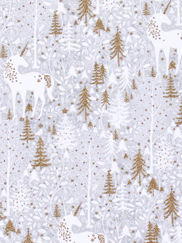 PAPIER CADEAU FEUILLE UNIQUE FORÊT DE LICORNES pour la vente par Notes & Queries, Inc.