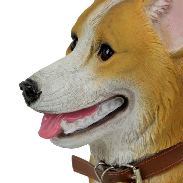 Zeckos – wholesale Outdoor ornament/decor – 11.5 Inch Tall Welsh Corgi Dog Realistic Welcome Statue