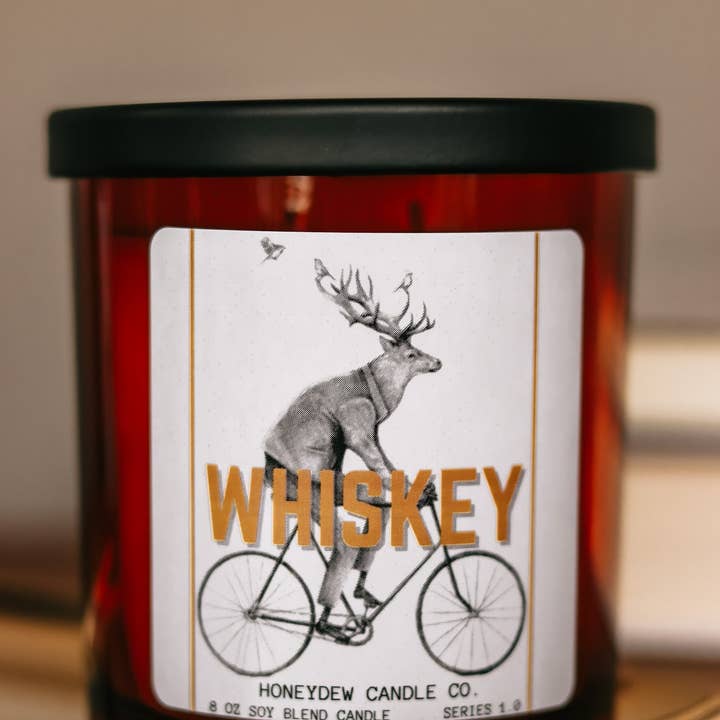 Whiskey Candle 8 oz for wholesale by Honeydew Candle Co.