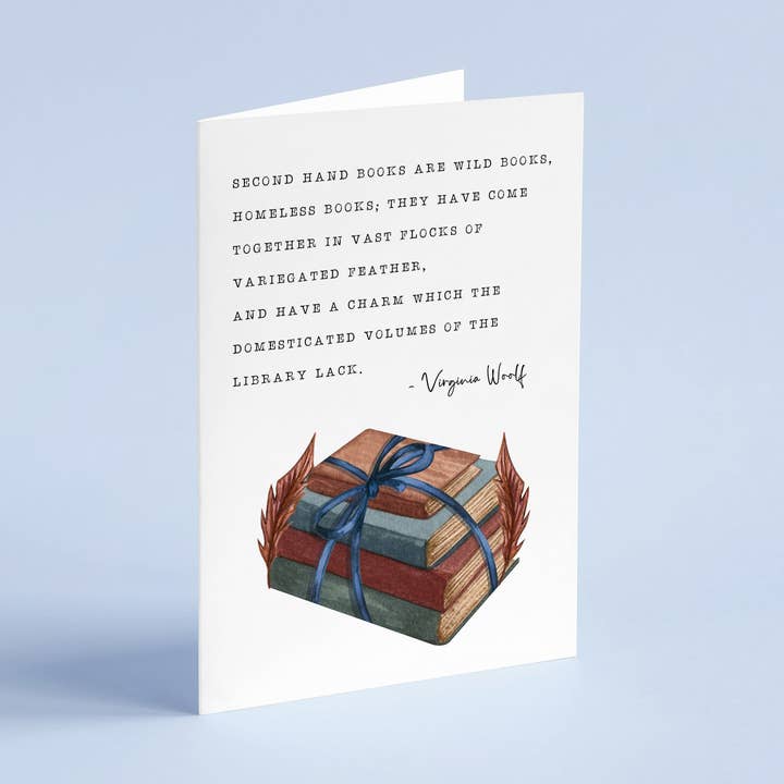Virginia Woolf - 'Second Hand Books' Literary Card for wholesale by Quote and Quill