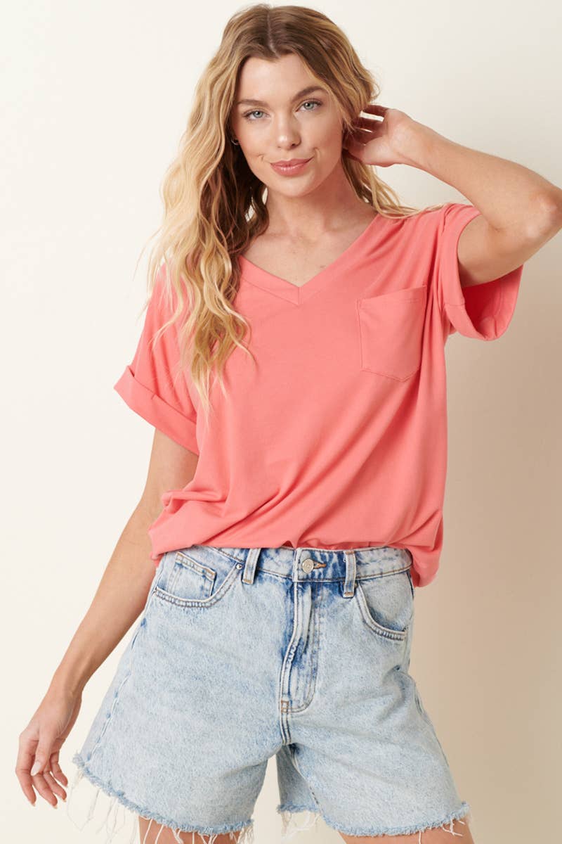 mittoshop – Engroshandel Strikket top - Dame – T9153 - DTY V-HALS MED 1 LOMMEDETALJE DOLMAN STRIKKET TOP59