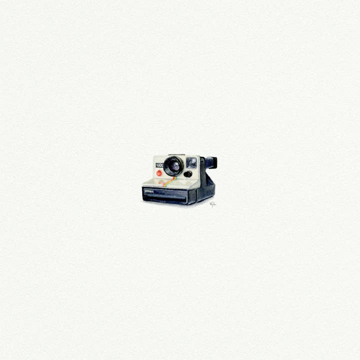 Karen Libecap Tiny Paintings - Wholesale Art Print - Polaroid Camera Vintage Miniature Watercolor Painting Print