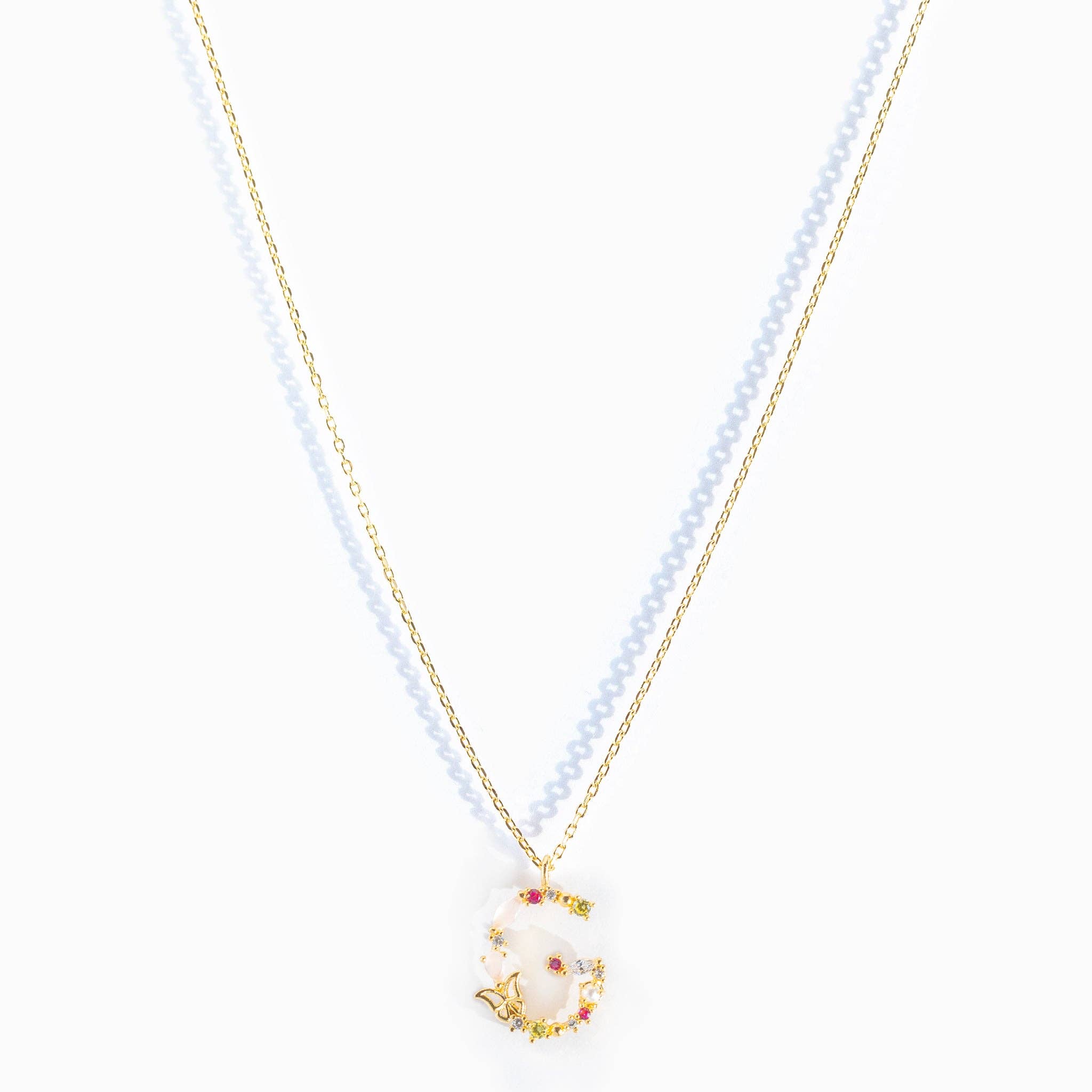 Girls Crew – wholesale Pendant/charm necklace – Flutterfly Stone Initial Necklace37