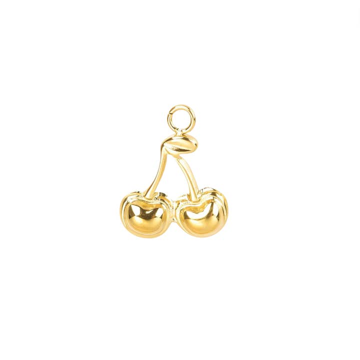 Coco Luna Collection - Wholesale Individual Charm/Pendant - Cherry Charm Stainless Steel Waterproof & Hypoallergenic