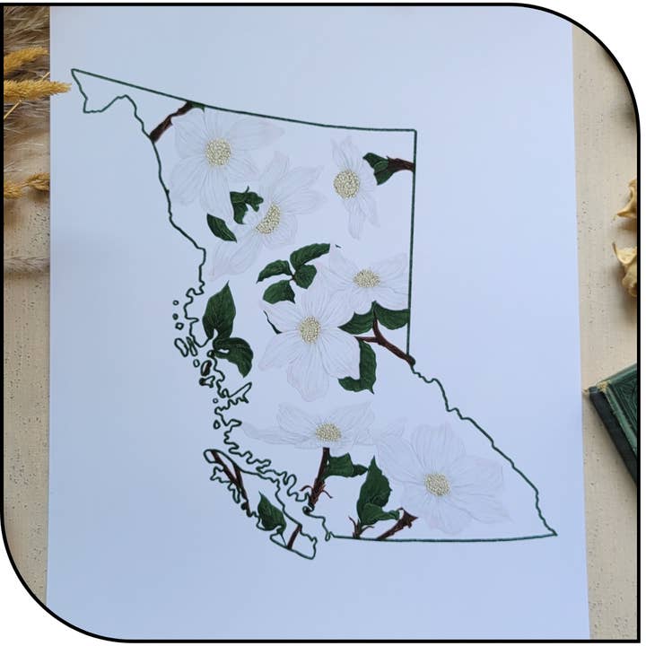 British Columbia Canada Provincial Art Print for wholesale by The Hollowbird