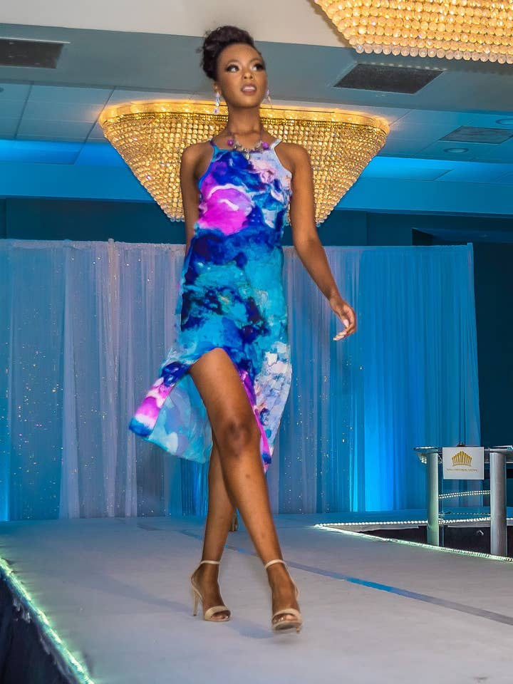 Long Chiffon Summer Wearable Art Dress by Art4Wear for wholesale by Art4Wear