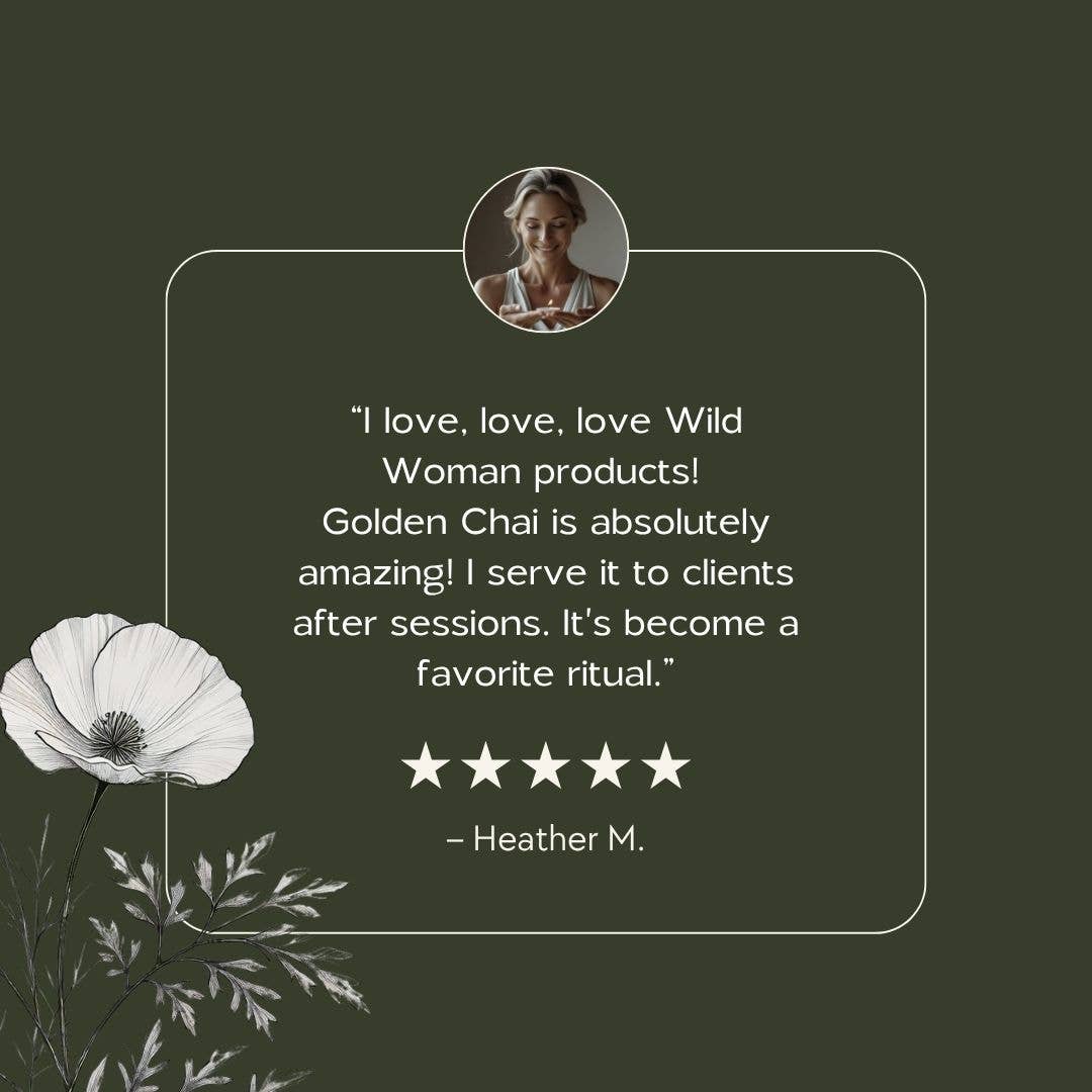 Wild Woman Herbal Apothecary – wholesale Elixir – Golden Chai Adaptogenic Elixir | Ayurvedic Mushroom Blend7