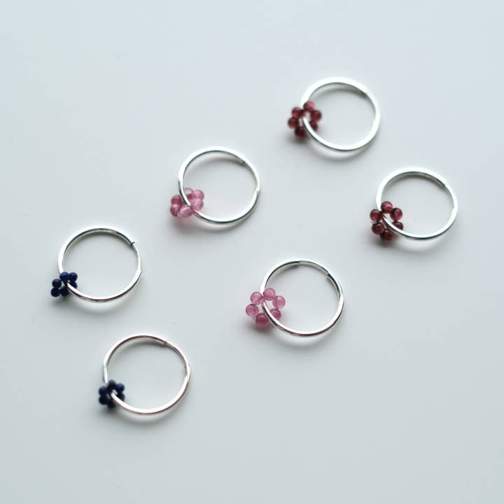 Object Flux - Wholesale Hoop Earrings - Sterling Silver Gemstone Hoop Earring (single)3