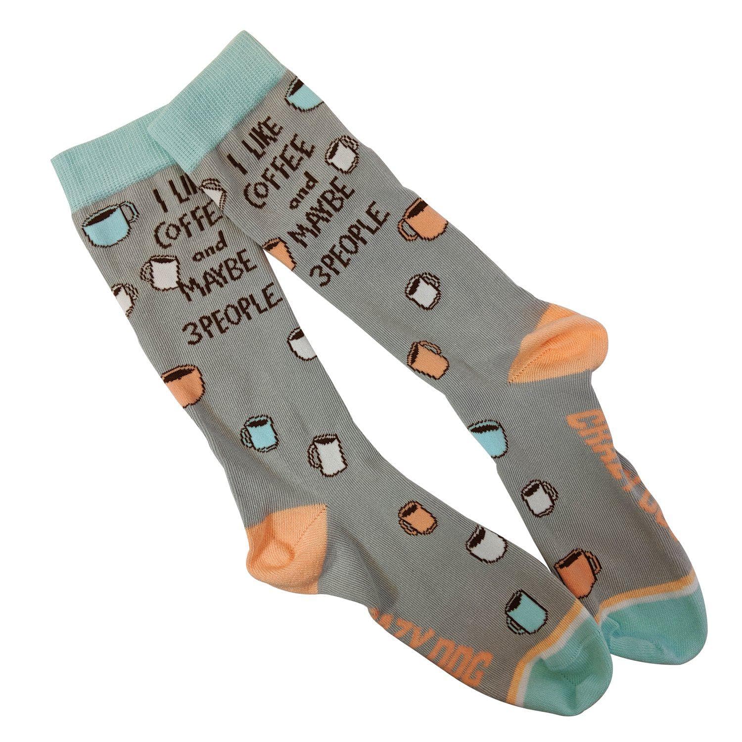 Multi Womens I Like Coffee And Maybe 3 People Socks Coffee Graphic for wholesale on Faire4