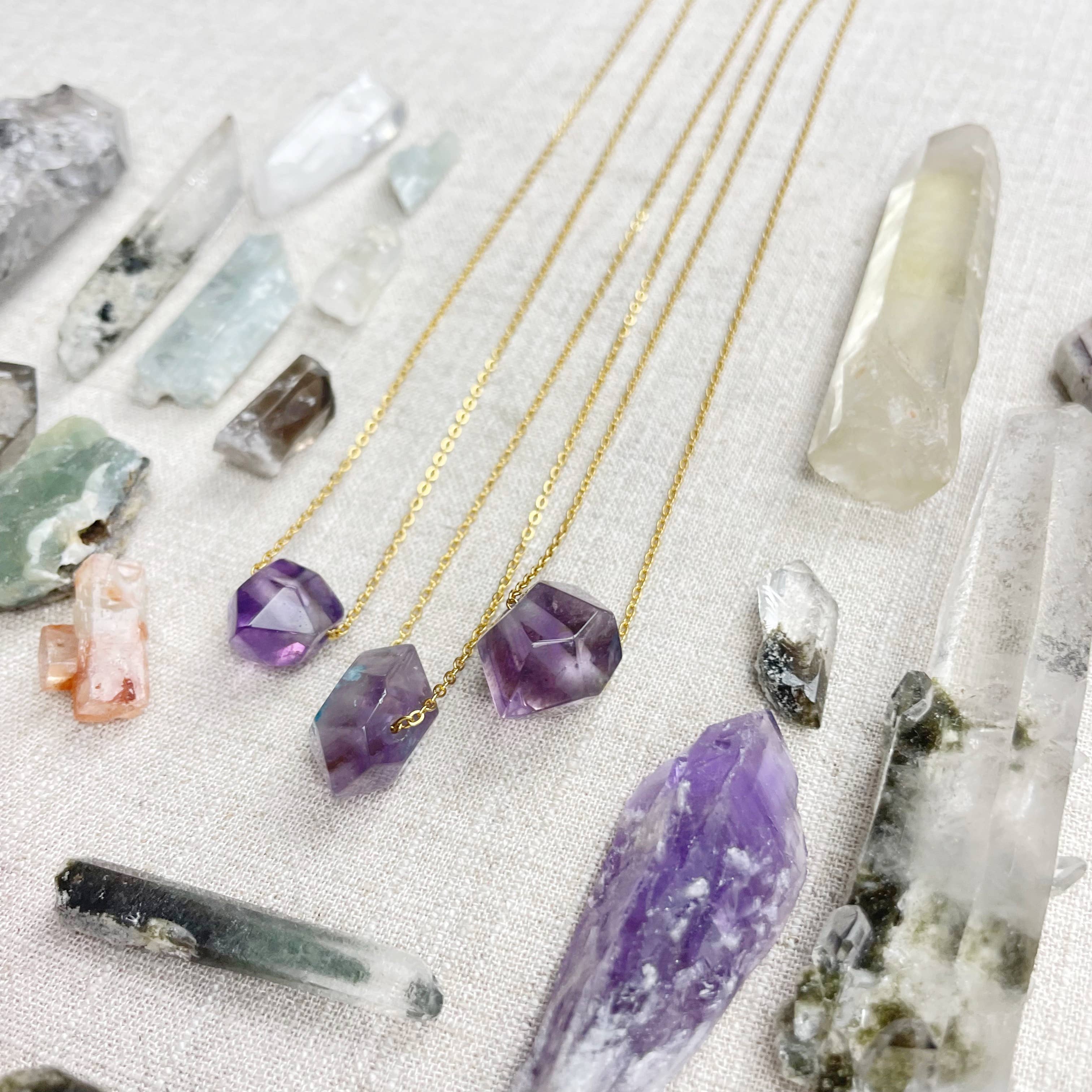 Ewelina Pas Jewelry - Wholesale Pendant/Charm Necklace - Included Amethyst Gemstone Double Terminated Point Necklace6