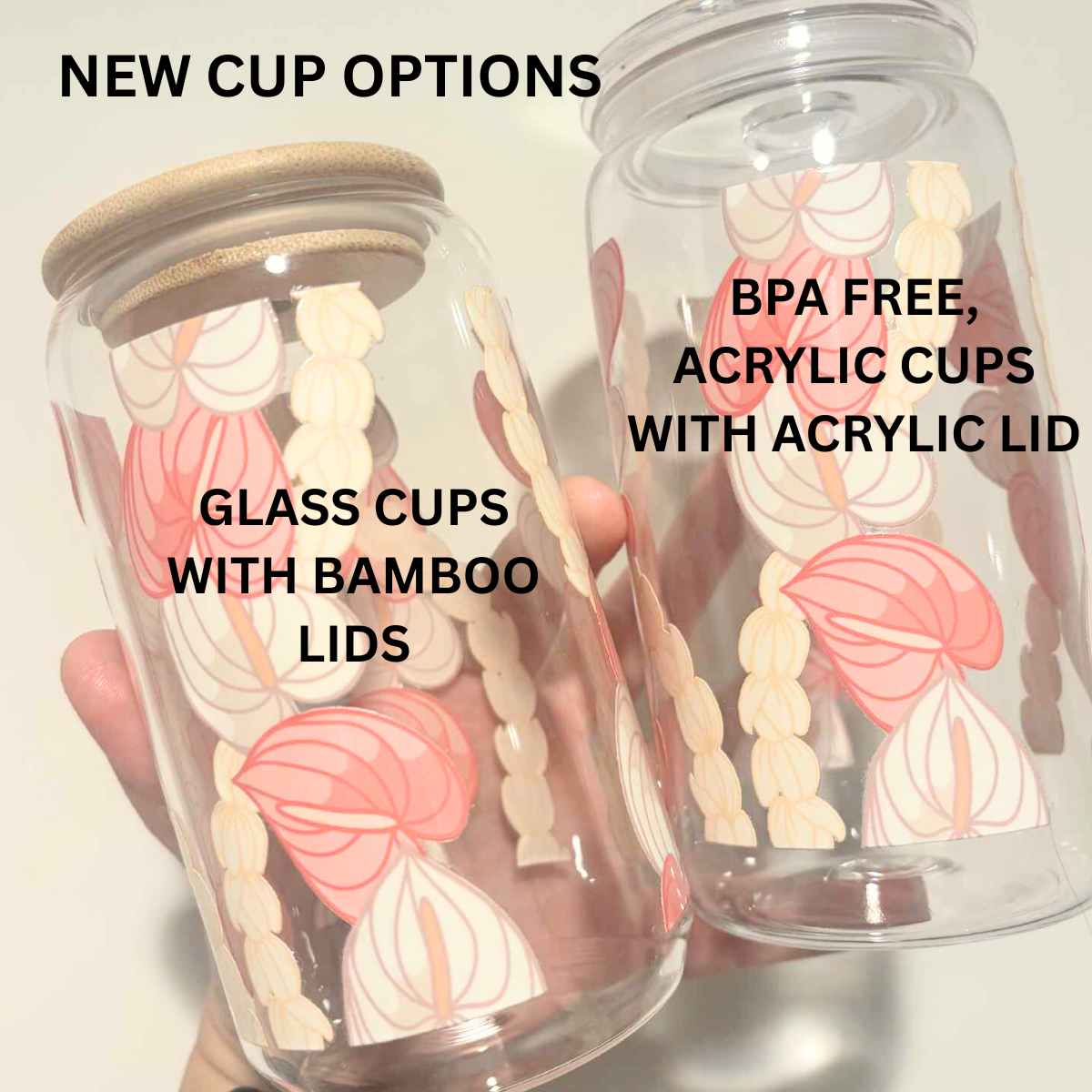 Aloha Collectives - Wholesale Drinking Glass/Cup - Pikake Lei Cup, 16oz 1