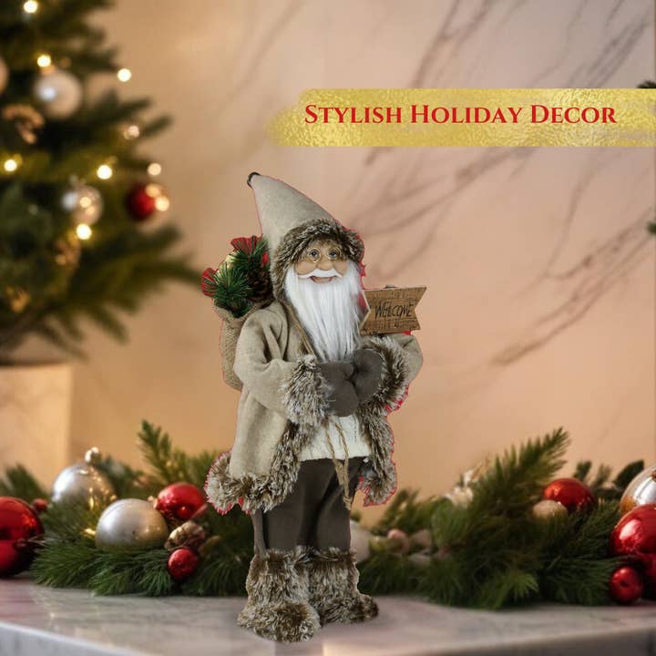 SINT - Wholesale Christmas Decoration - SINT 18 Inch Christmas Standing Santa Claus Doll Statue Figurine Ornament3