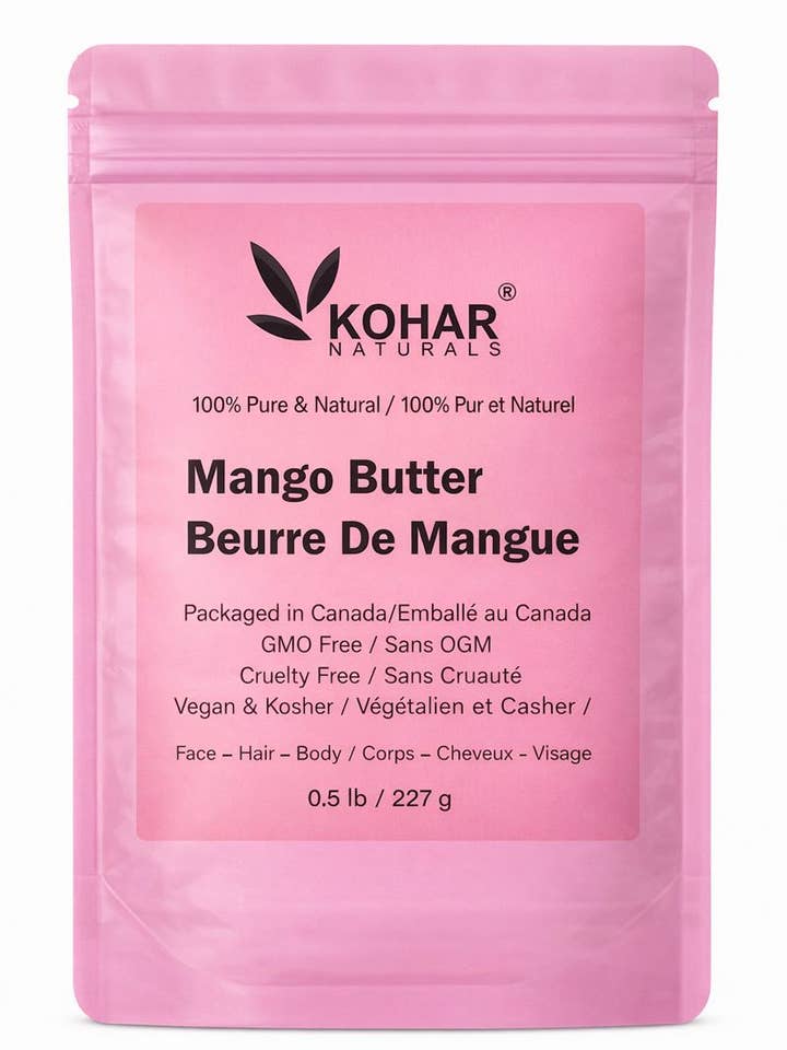 Beurre de mangue 100 % pur et naturel. 227 g / 0,5 lb pour la vente par KOHAR NATURALS