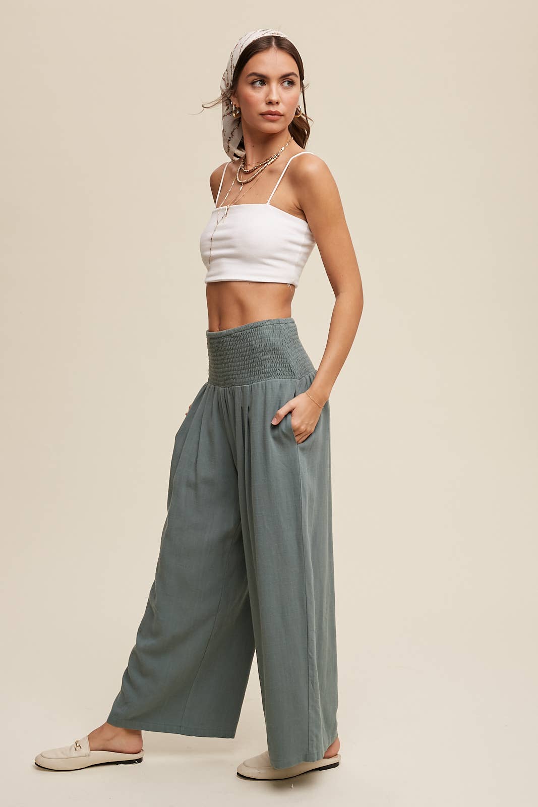 Listicle - Wholesale Pants - Women's - Smocked Waist Wide Leg Pants
Smocked Waist Wide Leg Pants
25