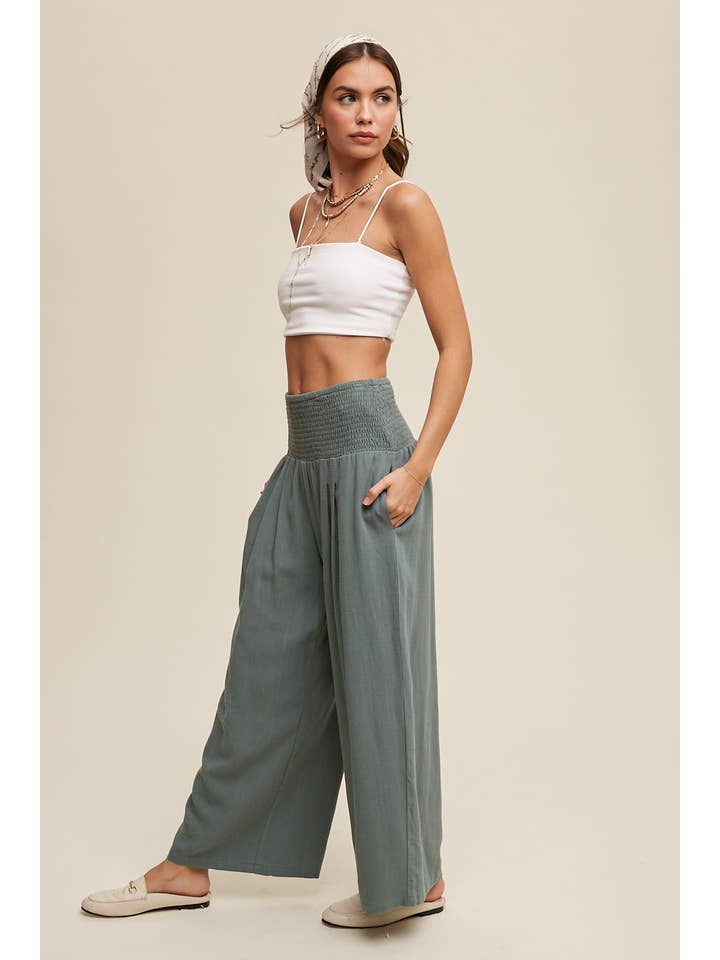 Listicle - Wholesale Pants - Women's - Smocked Waist Wide Leg Pants
Smocked Waist Wide Leg Pants
25