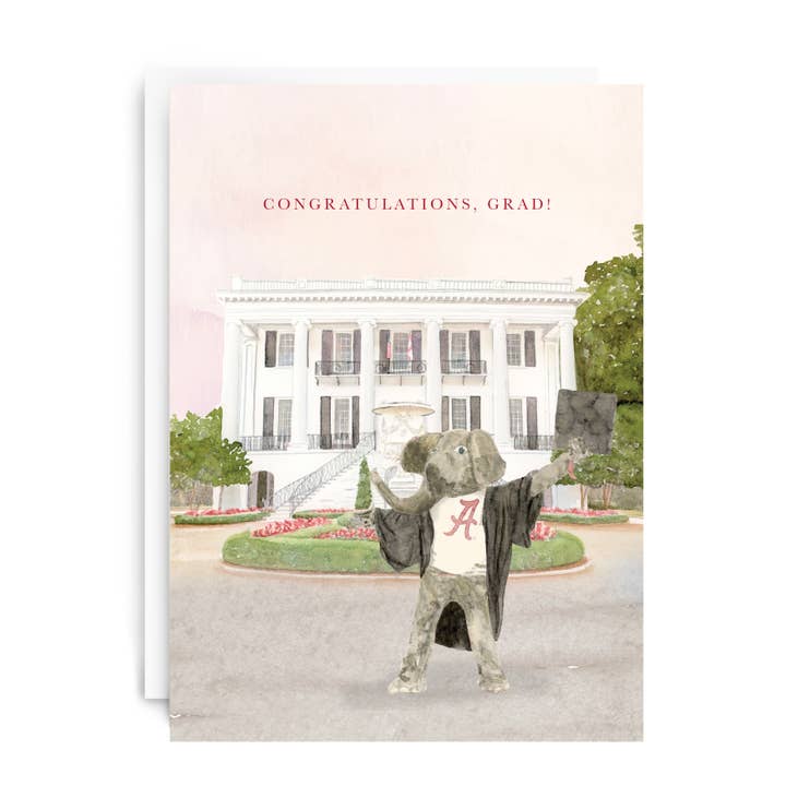 "Congratulations, grad!" Alabama Graduation Greeting Card for wholesale by Gracefully Made Art