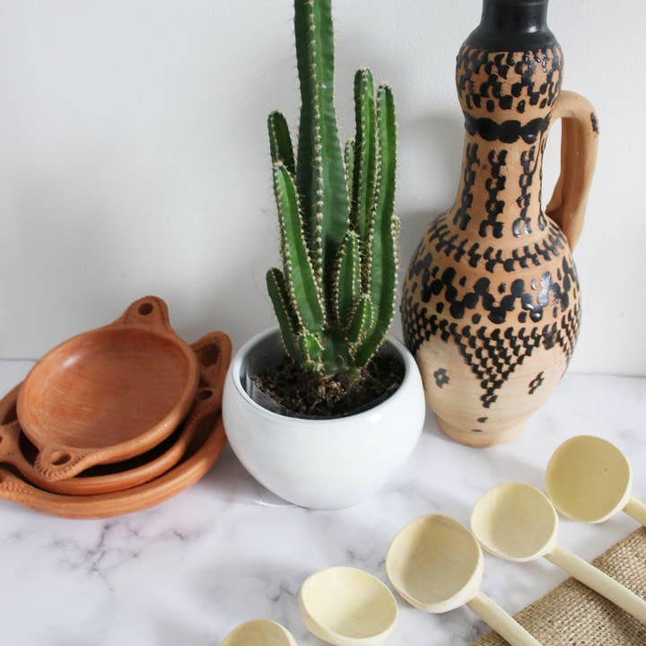 MARRAKECH METACRAFT LTD - Wholesale Tafellepel (bestek) - Set van zes rustieke marokkaanse houten lepels2