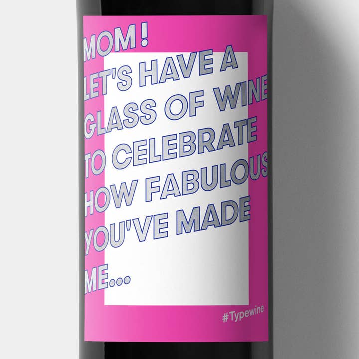 Typewine - Wholesale Gift Tag Label - Mom Wine Label1