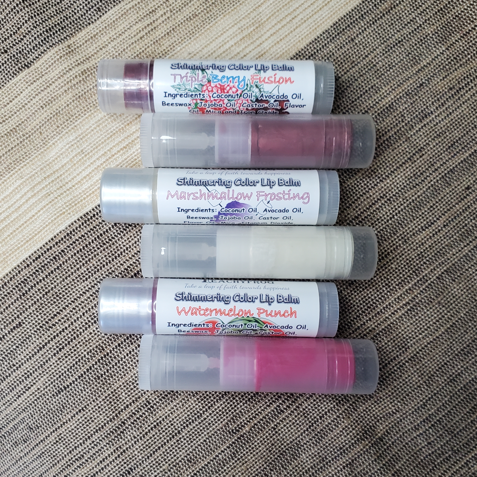 Peachyfrog - Wholesale Lip Stain/Dye/Tint - Lip Balm | Shimmering Color | Coconut & Avocado Blend1