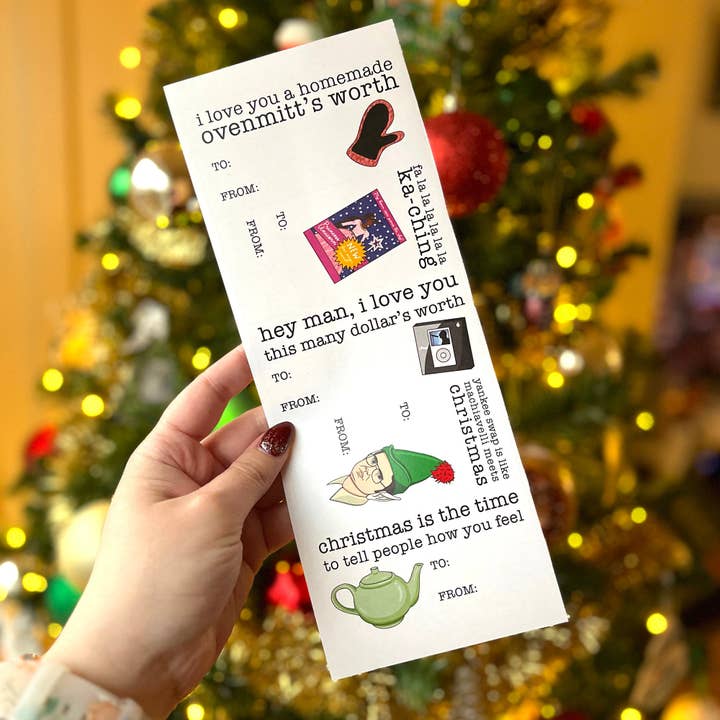 Kontorets julklappsetiketter / Klistermärksetiketter / Till Från-klistermärken / Julklapp handgjord / Roliga presentetiketter / Jim och Pam tekanna för wholesale av Square Peggy