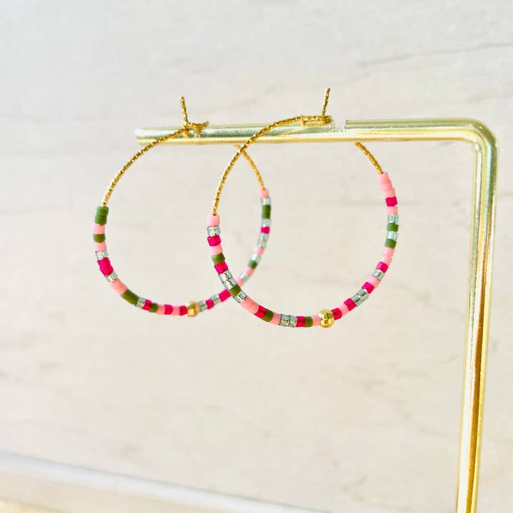 Atelline - Venta al por mayor Pendientes de aro - Aro y perlas de acero inoxidable
