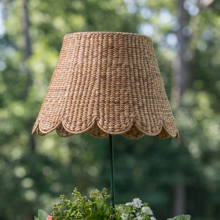 Water Hyacinth Lampshades (Scalloped in Natural) for wholesale by Maison Maison Design
