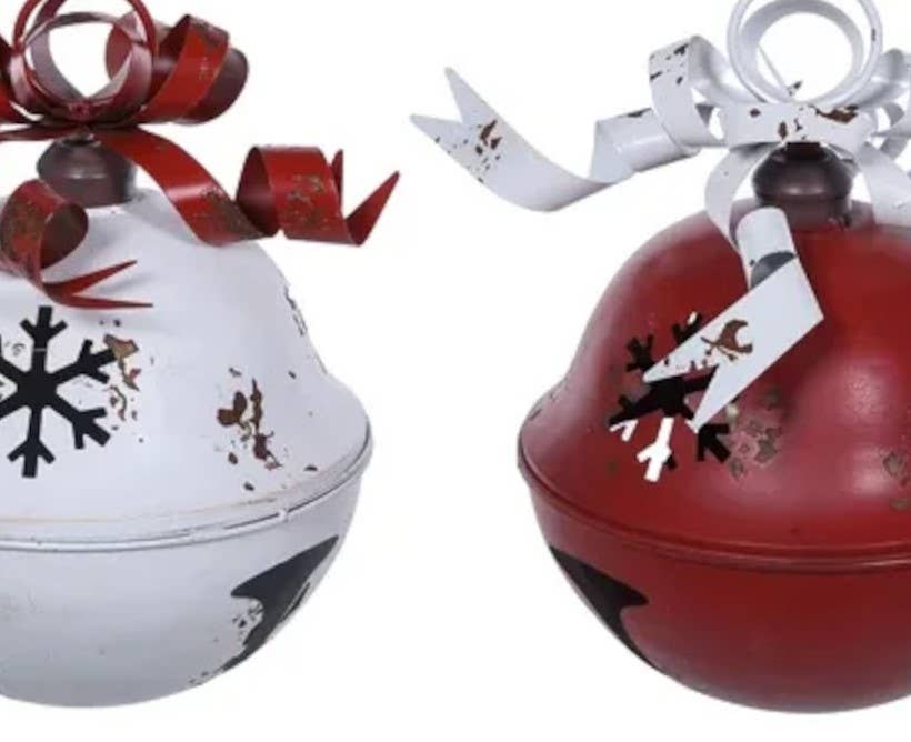 Will's Company - Wholesale Ornament - Red & White Jingle Bell with Bow - 2 Sizes3