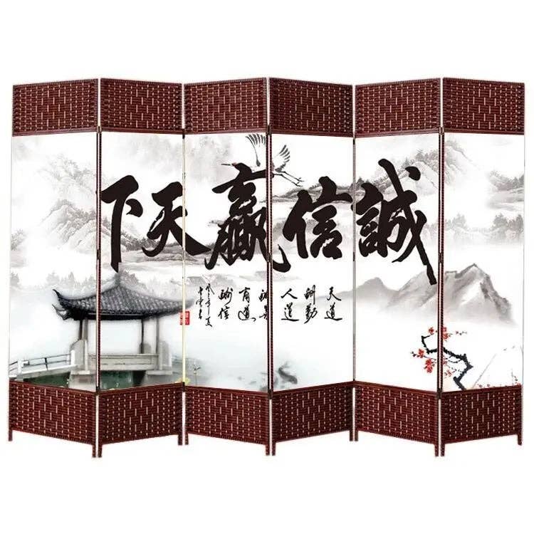 everythingbamboo - Wholesale Room Divider - Screen Room Divider Folding Bamboo Frame 4 to 6 Leaf Privacy Screen Beautiful 屏风1