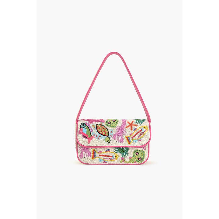 America & Beyond - Wholesale Shoulder Bag - Women's - Underwater Tales Beaded Shoulder Bag