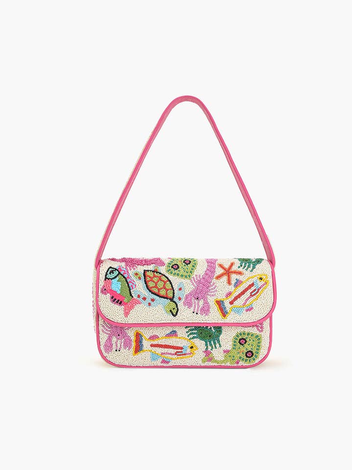 Underwater Tales Beaded Shoulder Bag for wholesale by America & Beyond