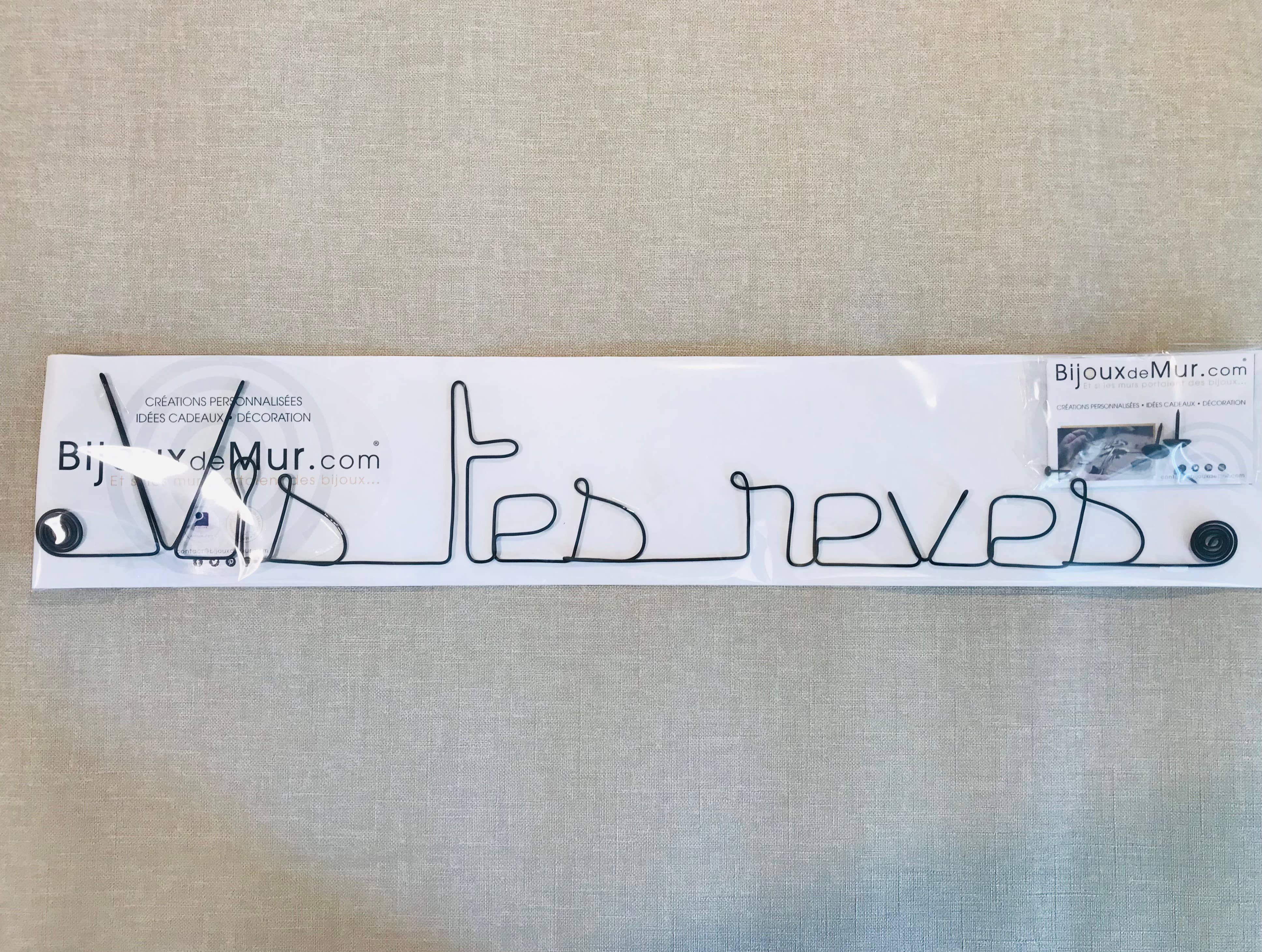 Bijoux de Mur - Wholesale Wall Accent - “Live your dreams” Wire Wall Decoration - to be pinned5