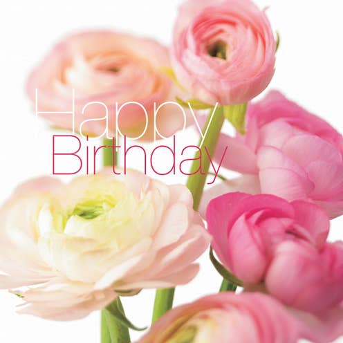 FFHB04 HAPPY BIRTHDAY Grußkarte Englische Gartenblumen für den Großhandel von Dyson Design