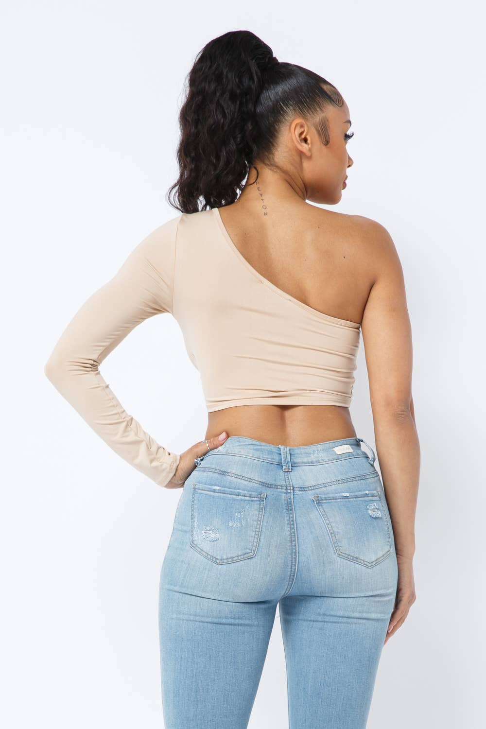 Julia by LoveJ - Wholesale Knit Top - Women's - Yoga Fabric One Shoulder Front Open Tie Crop Top18